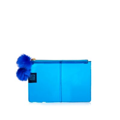 Blue Design Forum clear clutch bag